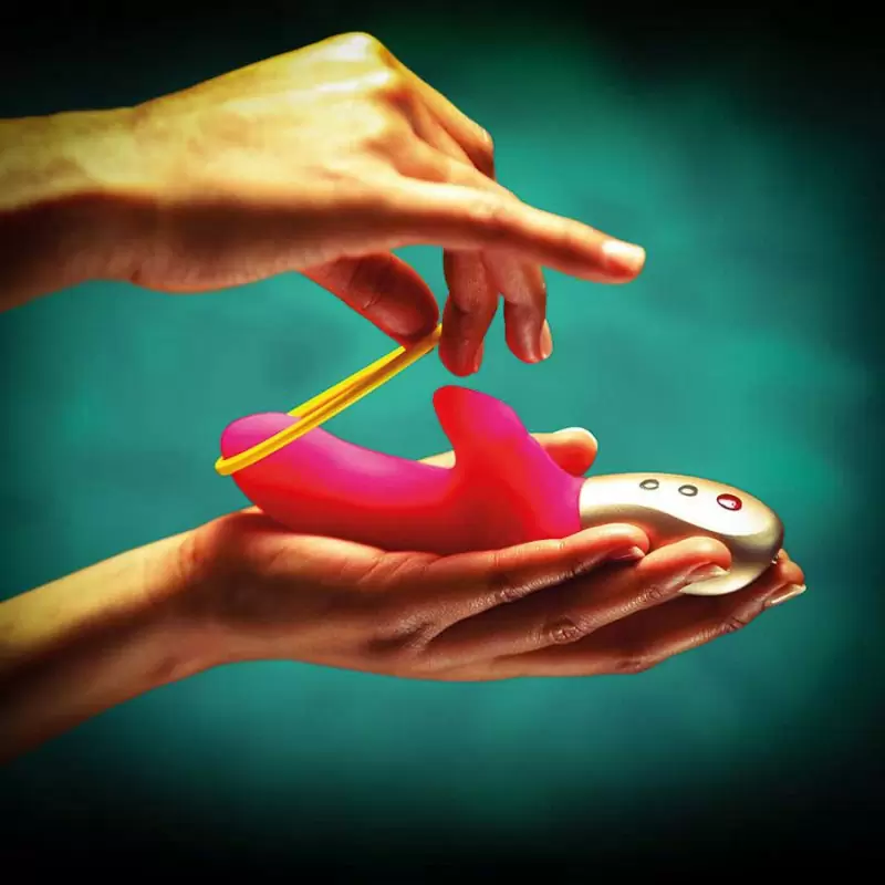 Инновационный вибратор-кролик Fun Factory Amorino, с эластичной лентой, 6 режимов, розовый