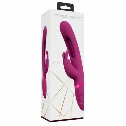 Вибратор-кролик Shots Toys Mika с язычком для стимуляции точки G, с тремя моторами, 30 режимов, с функцией мгновенного оргазма, перезаряжаемый, розовый