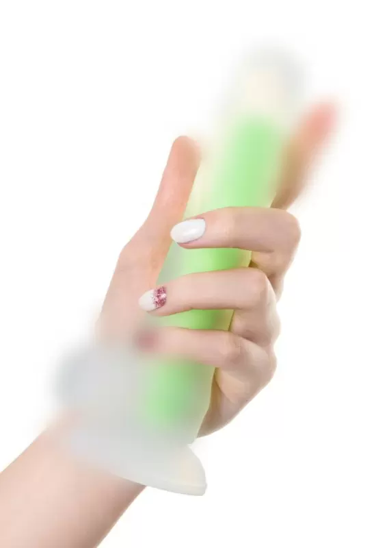 Фаллоимитатор, светящийся в темноте. Beyond By Toyfa Dick Glow. Силикон, прозрачно-зелёный, 18 см.