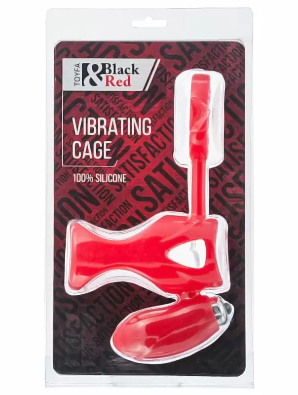 Насадка на пенис с кольцом и клиторальным стимулятором TOYFA Black&Red – красный