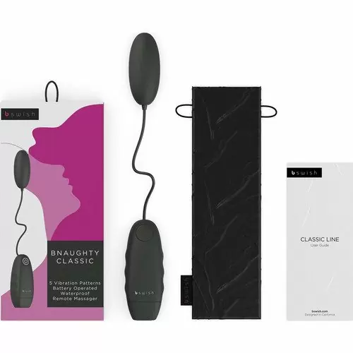 Чёрное виброяйцо Bnaughty Classic