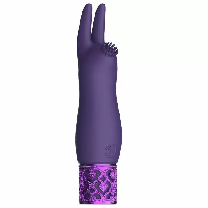 Компактная вибропуля Elegance, с ушками на конце, 11,8 см, силикон, фиолетовый