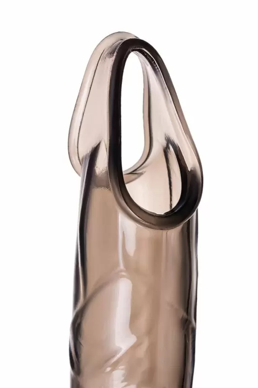 Реалистичная увеличивающая насадка на пенис TOYFA XLover с петлей на мошонку – серый