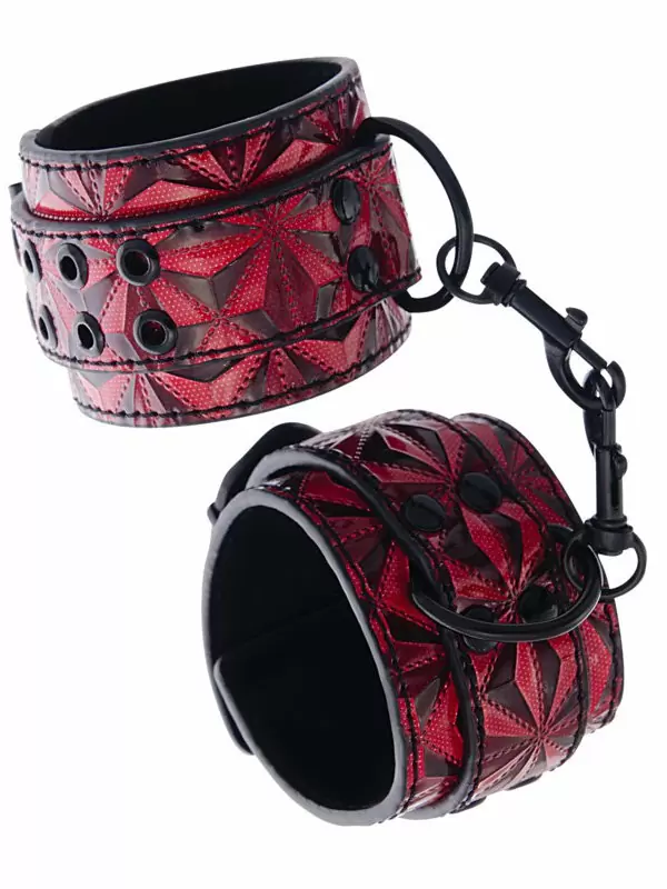 Оковы для лодыжек TOYFA Theatre с 3D эффектом – красный с черным