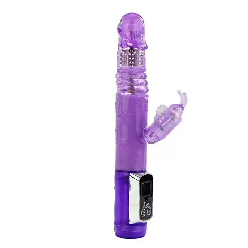 Мультифункциональный вибромассажер двойного воздействия Beach Prince с ротацией – фиолетовый