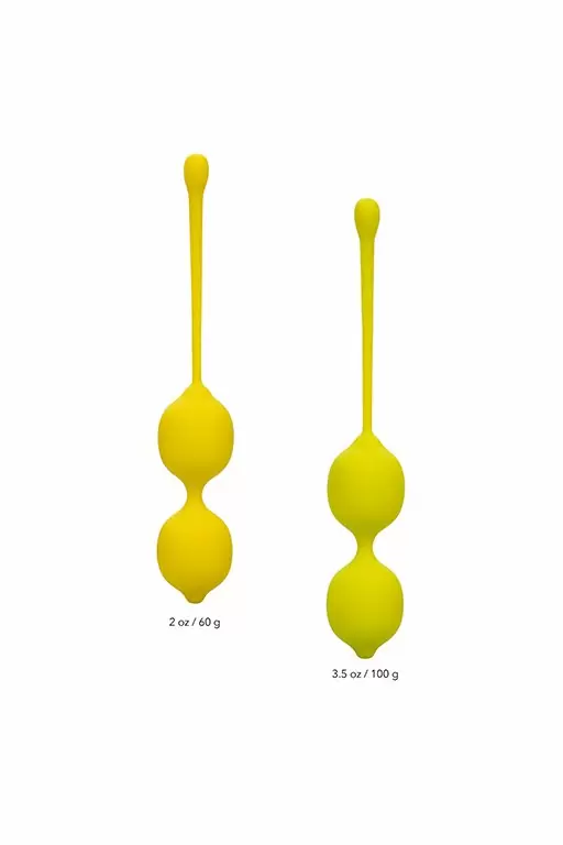 Оригинальные вагинальные шарики Kegel Training Set Lemon в форме лимонов - желтый
