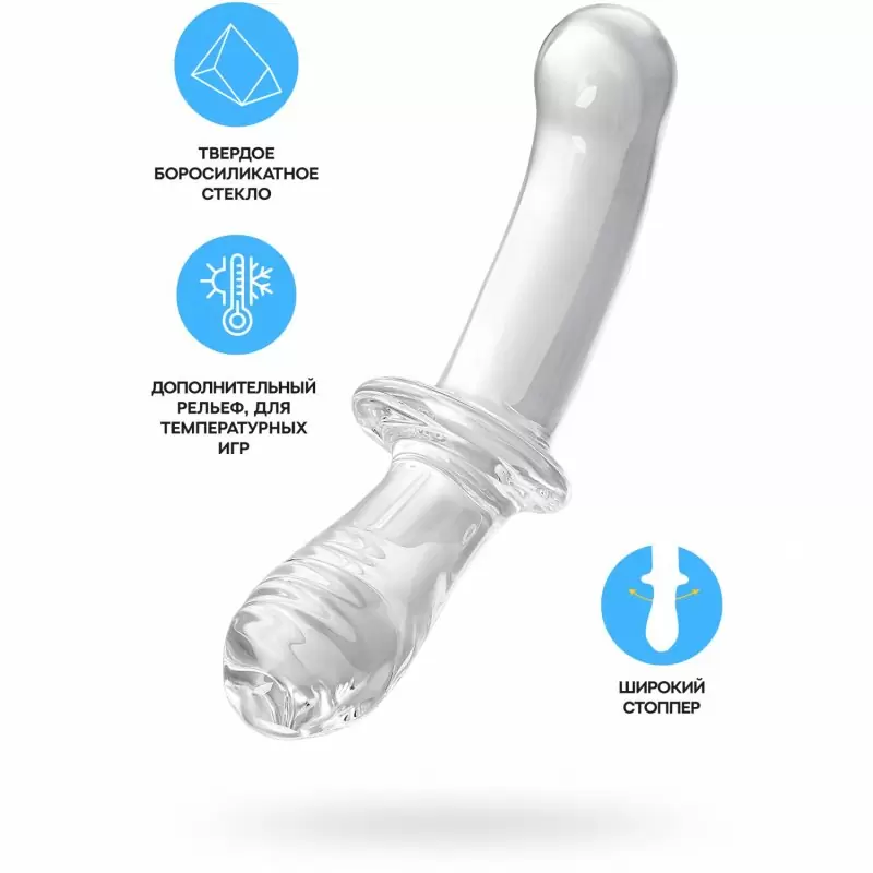 Стеклянный фаллоимитатор Double Crystal, 24 см, двухсторонний, прозрачный