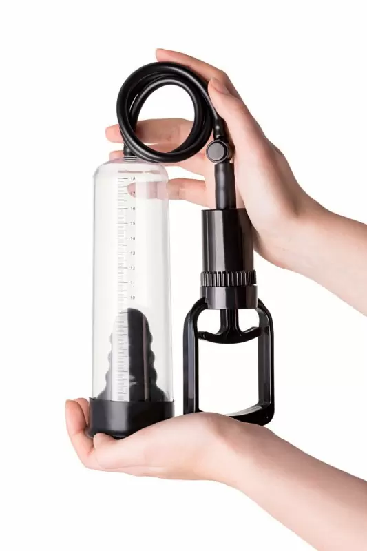 Вакуумная помпа для пениса TOYFA A-Toys с текстурированной вставкой – черный