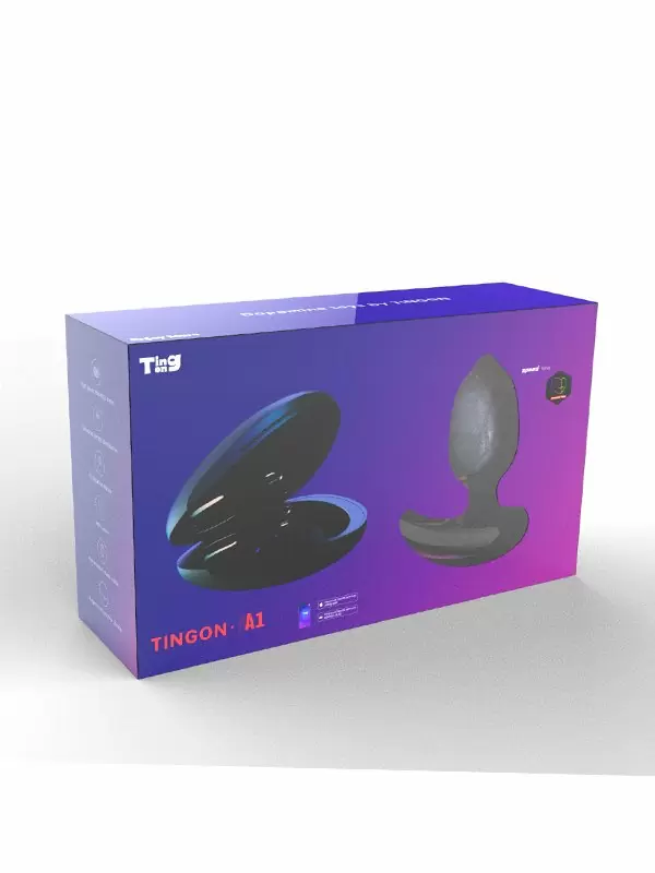Интерактивная анальная вибропробка Tingon A1, 7 см, 12 режимов, синий
