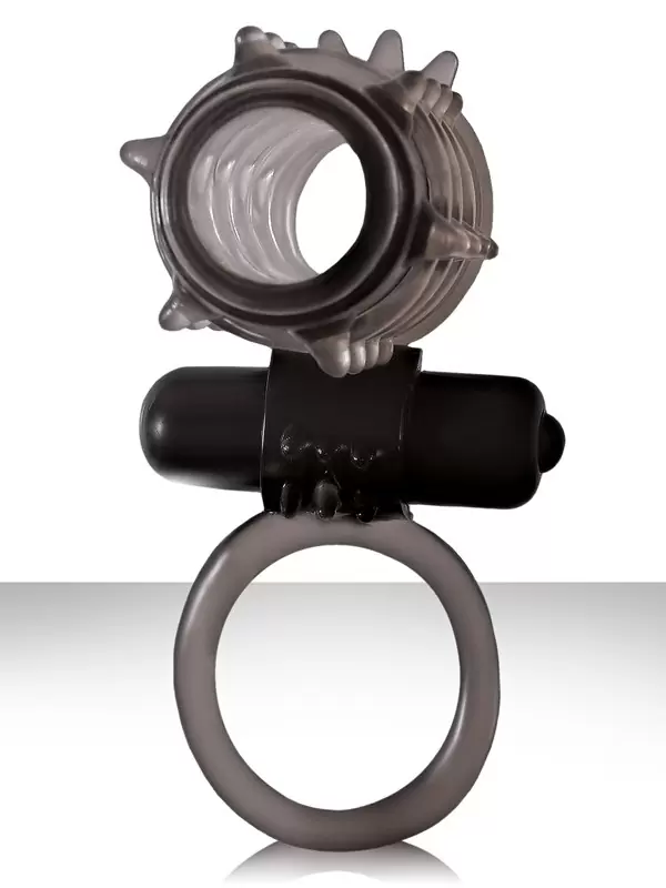 Эрекционное вибро-кольцо с петлей для мошонки Guardian - Charcoal