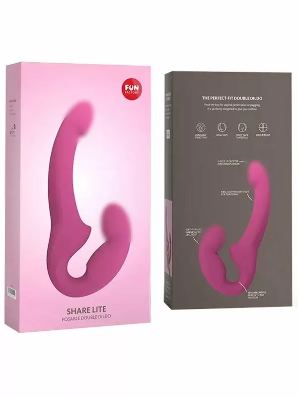 Анатомический страпон Fun Factory Share Lite, безремневой, диаметр 3,8 см, вишневый