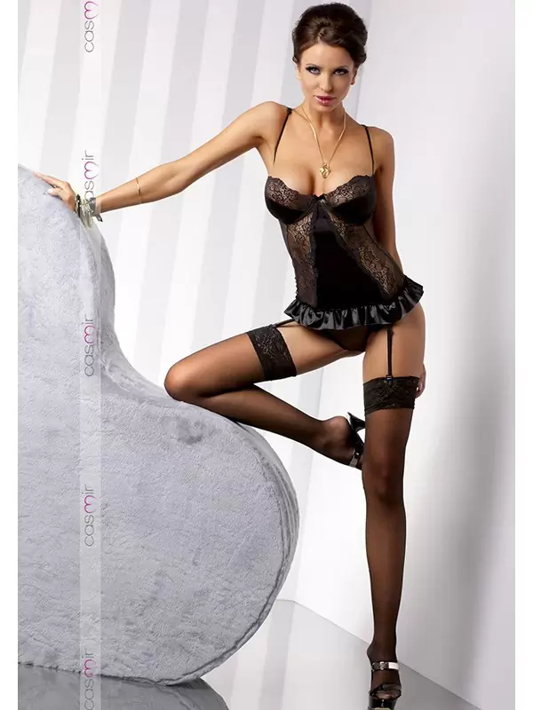 Корсаж и стринги Blanchet – черный, S/M