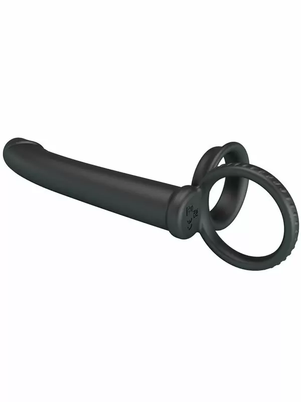 Эрекционное кольцо Baile Moses для двойного проникновения, с подхватом мошонки, 13 см