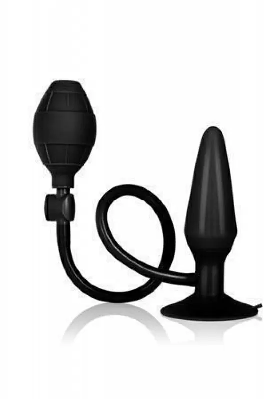 Анальная пробка с насосом Booty Pumper средняя – черная	