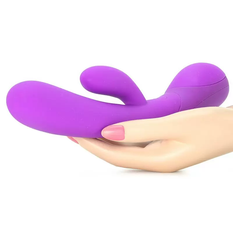 Изогнутый вибратор-кролик Impress “g”, 21 см, 12 режимов, силикон,  фиолетовый