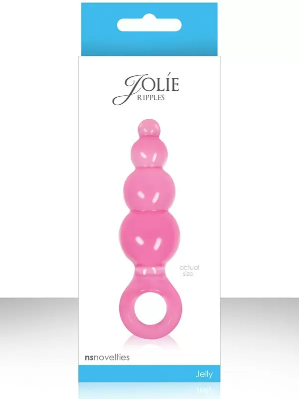 Анальная пробка с кольцом Jolie Ripples Small – розовая
