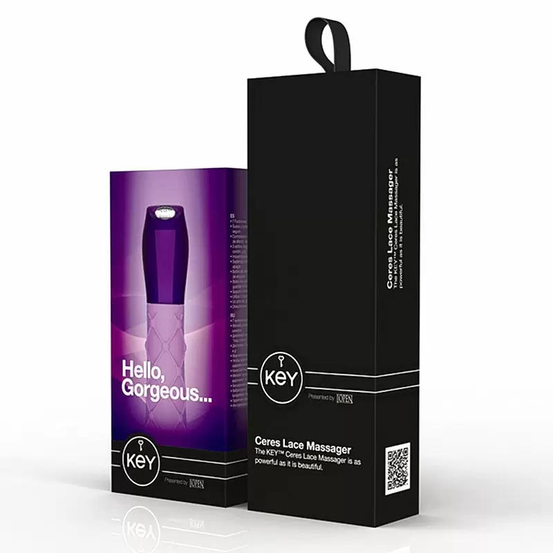 Эргономичный вибратор с кружевным рельефом Ceres Lace - Lavender