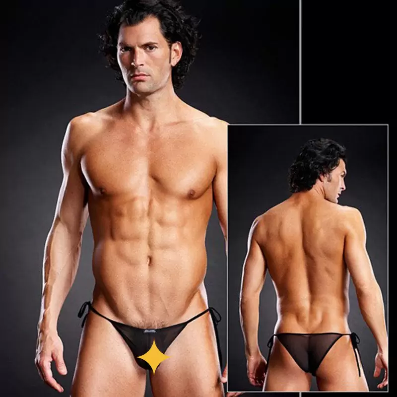 Черные мужские Side-Tie бикини BlueLine – S/M