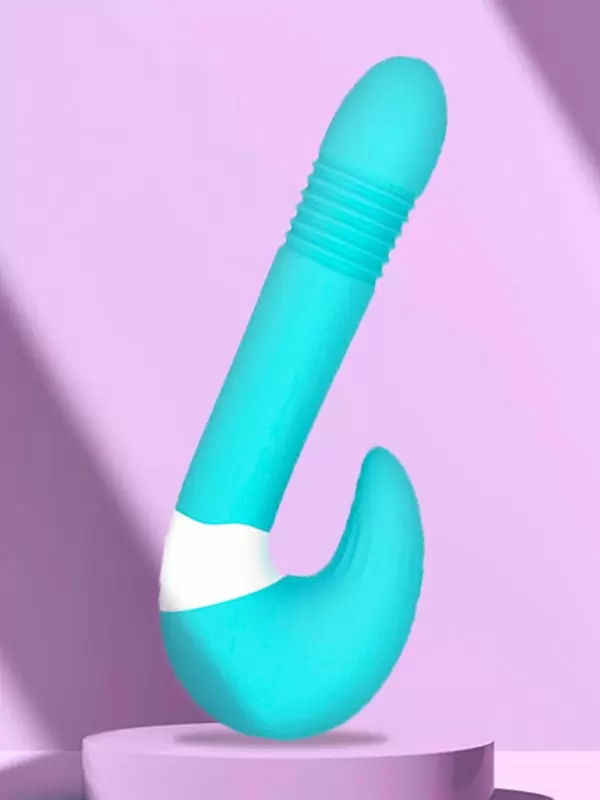 Изогнутый вибратор Youvic, 23,9 см, 10 режимов, силикон, бирюзовый