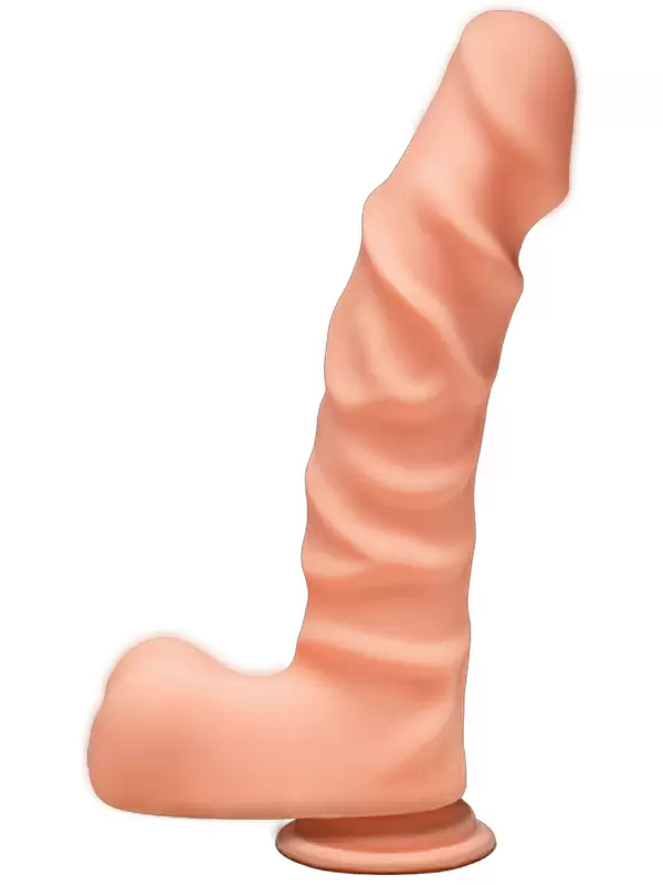 Реалистичный фаллоимитатор Doc Johnson The D™ - Ragin' D 9, с мошонкой, 20 см, диаметр 5 см, телесный