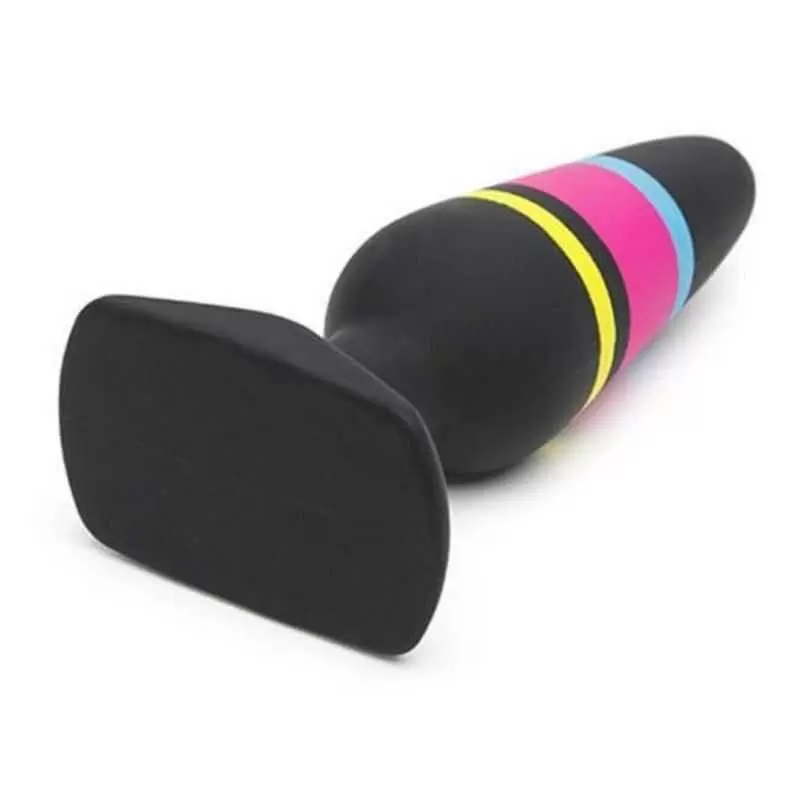 Анальная втулка Broad City - черный, с разноцветными полосками