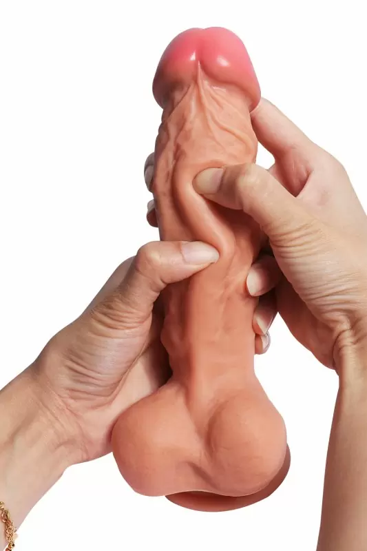 Силиконовый ультра-реалистик с двойной структурой Real Man Dual Layer 15 x 4,5 см – телесный