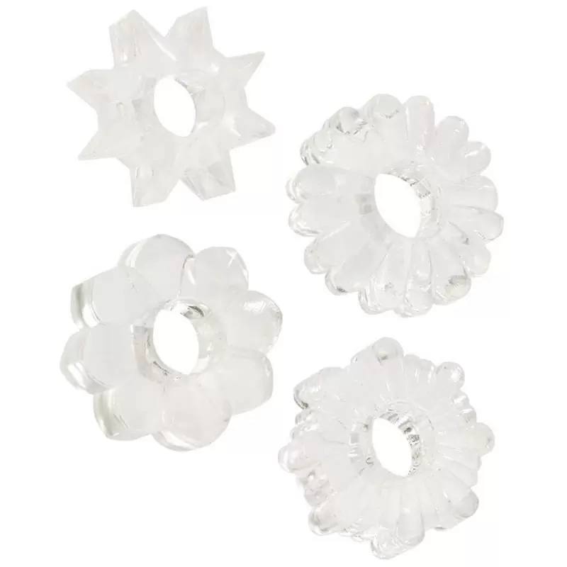 Комплект из 4-х колец Basic Essentials Super Stretchy TPR Enhancers – прозрачный