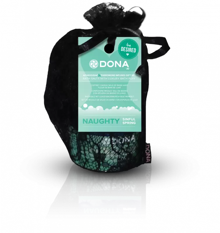 Подарочный набор Dona Be Desired Naughty: соль с феромонами и мочалка – весенний, 215 г