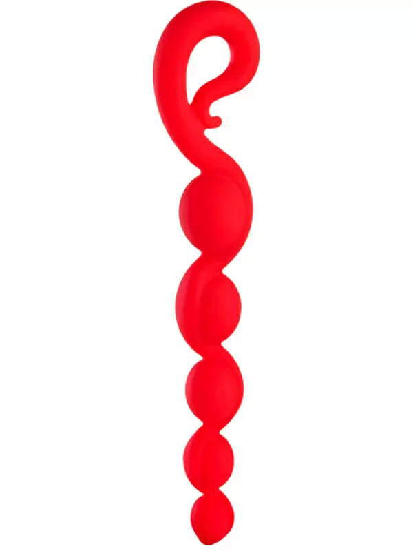 Элегантная анальная цепочка Fun Factory Bendybeads, 5 бусин, 26,3 см, красная