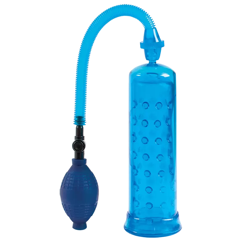 Мужская эрекционная помпа So Pumped с текстурированной вставкой – синий