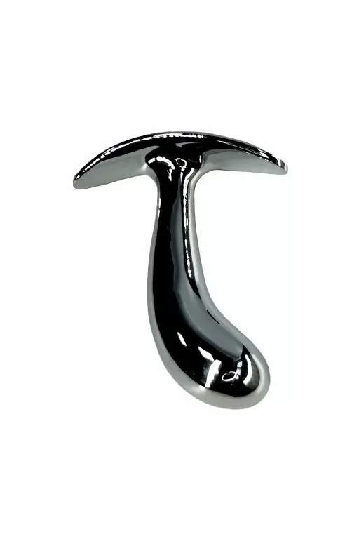 Изогнутая анальная пробка Kanikule с голубым кристаллом — диаметр 2 см, размер S