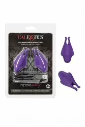 Компактные виброзажимы для сосков Nipple Play Rechargeable Nipplettes, 12 режимов, АБС-пластик, фиолетовый