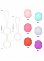 Набор вагинальных шариков She-Ology, со сменным грузом, силикон, разноцветные