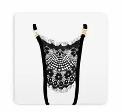 Черные кружевные трусики ручной работы Dolce Piccante Сiglia с доступом - M