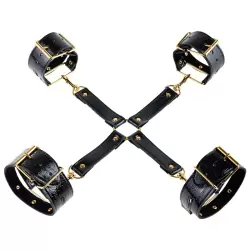 Фиксаторы Fetish Fantasy Gold черные с золотом