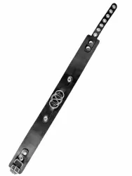 Чокер-ошейник Pecado BDSM, со связанными кольцами, натуральная кожа, чёрный