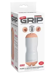 Ручной мастурбатор вагина-ротик Toyz Tight Grip Pussy & Mouth Masturbator - белый