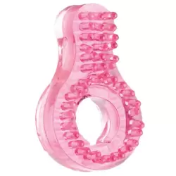 Эрекционное кольцо Super Stretch Stimulator Sleeve - Noduled – розовый