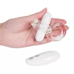 Эрекционное кольцо Premium Range Rabbit с вибрацией – белое