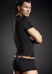 Мужская черная футболка BlueLine с V-образным вырезом – L/XL