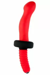 Анальный вибратор с удобной ручкой TOYFA Black&Red – красный