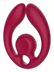 Гибкий вибратор для пар SVibe Snail GIZI Duo, синхронная стимуляция, пульт ДУ, бордовый