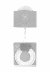 Металллический наручники с замком Furry Pleasure Handcuffs White