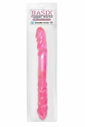 Двухсторонний фаллоимитатор Basix Rubber Works 16 – розовый