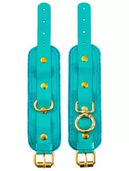 Миниатюрные наручники Pecado BDSM «МИНИ», двуслойные, натуральная кожа, голубые