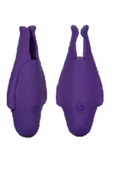 Компактные виброзажимы для сосков Nipple Play Rechargeable Nipplettes, 12 режимов, АБС-пластик, фиолетовый