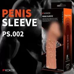 Реалистичная насадка на пенис с пупырышками, Kokos, размер L