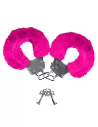 Меховые наручники Neon Furry Cuffs – розовый