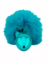 Голубая анальная пробка с голубым заячьим хвостиком, размер S, Kanikule