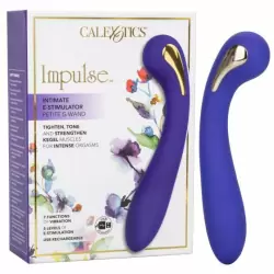 Изогнутый вибратор Impulse Estim Petite G Wand, 7 режимов, 19 см, силикон, синий